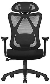 Kancelárska stolička, polohovateľná, 114-123,5x72cm, čierna