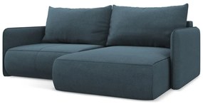 Modrá rozkladacia/s úložným priestorom rohová pohovka (pravý roh) Nanea – Makamii