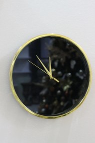 Čierno zlaté nástenné hodiny 30cm