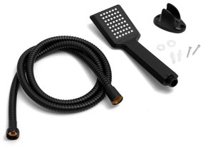 Ručná sprchová hlavica BAO s držiakom a 150 cm hadicou - čierna matná