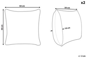 Sada 2 vyšívaných dekoratívnych vankúšov so vzorom 50 x 50 cm viacfarebná BAHRAICH Beliani