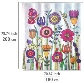 Sprchový záves 180x200 cm Rollin'Art Full Bloom - Wenko