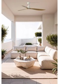 FARO 34361WT - Stropný ventilátor OUTWOOD L hnedý/biely priemer 150 cm WT IP44 + diaľkové ovládanie