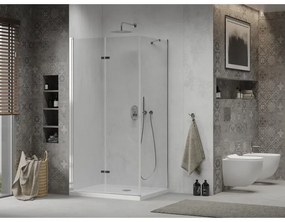 Mexen Lima sprchovací kút 80x90cm, 6mm sklo, chrómový profil - číre sklo + Slim sprchová vanička - 856-080-090-00-00-4010