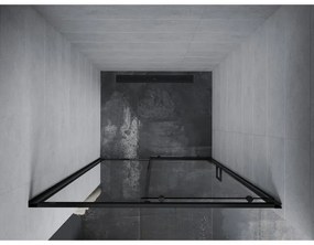 Mexen Apia, posuvné dvere do otvoru 125 x 190 cm, 6mm číre sklo, čierny profil, 845-125-000-70-00