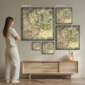 DUBLEZ | Drevený obraz - Mapa Stredozeme