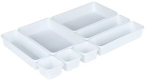 VILDE Súprava 8ks organizérov do zásuvky, biela, MODULAR 31 cm x 46 cm x 4,5 cm