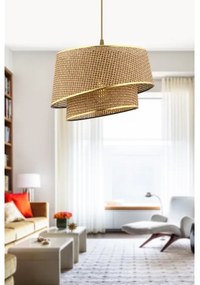 Závesný luster BARETTE na lanku 1xE27/60W/230V hnedá/zlatá