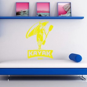 Veselá Stena Samolepka Kajak Farba: žlutá, Veľkosť: 80 x 55 cm