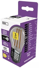 EMOS LED žiarovka Filament Mini Globe 3,4 W E27 neutrálna biela