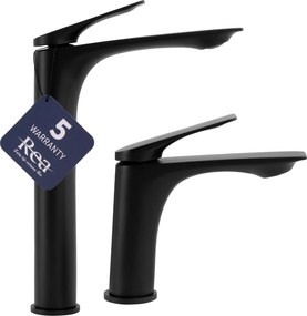 Rea Avalon, vysoká umývadlová batéria h-305, čierna matná, REA-B1126