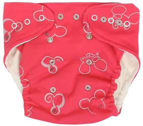 Mamatti Látková plienka EKO sada - nohavičky + 2 x plienka, Myška, veľ. 5 -14 kg, červená 5 - 14 kg