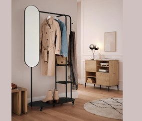 Štandardná vešiaková stena na kolieskach s veľkým zrkadlom