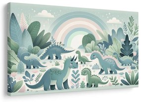 Obraz veselé dinosaury v rozprávkovom pralese