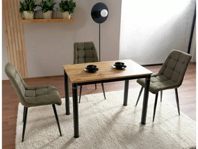 Čierny jedálenský stôl DAMAR 100x60 cm, dekor dub artisan