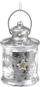 Vianočný LED lampáš – strieborný 8 cm