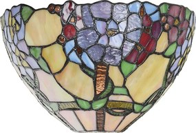 Nástenné svietidlo Tiffany s kvetmi Violle - 30*15*18 cm E14/max 1*40W