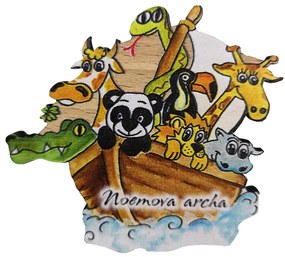 AMADEA Drevený magnet Noemova archa 6 cm