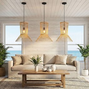 Toolight Toolight, stropné svietidlo 1xE27 APP1457-1CP, prírodná hnedá-čierna, OSW-00931