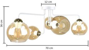 Prisadený luster MONDE WHITE 5xE27/60W/230V