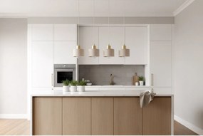 Závesné svietidlo Panta, 4x béžové kovové tienidlo, g