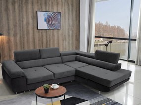 Rohová sedacia súprava Ascend L (sivá + čierna) (P). Vlastná spoľahlivá doprava až k Vám domov. 1056904