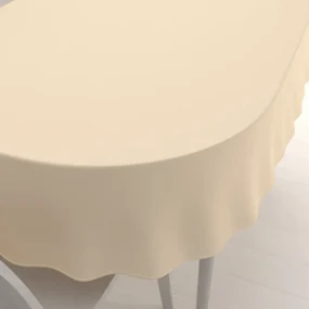 Biante Oválny bavlnený keprový obrus KEP-002 Vanilkový 140x180 cm