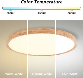 Brilagi - LED stmievateľné svietidlo WOODROUND LED/70W/230V 3000-6000K priemer 80 cm + diaľkové ovládanie