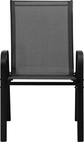 TRENDIE Záhradné stoličky sada 4ks čierne