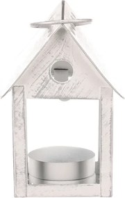 Lampáš vtáčia búdka s LED osvetlením biely LUC318