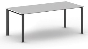 Rokovací stôl PRIMO INFINITY s čiernou podnožou 2000 x 900 x 750 mm, sivá