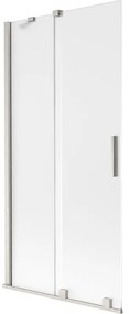 Mexen Velar, 2-krídlová posuvná vaňová zástena 90 x 150 cm, 8mm sklo námraza, brúsená oceľ, 896-090-000-31-97