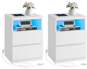 Set dvoch nočných stolíkov s LED osvetlením LET834W01