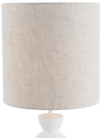 Dizajnová stolná lampa s bielym textilným tienidlom svetlošedá 25 cm - Alisia