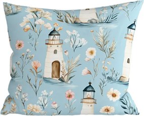Bavlnená obliečka na vankúš LIGHTHOUSE POLY 45x45 cm, modrá