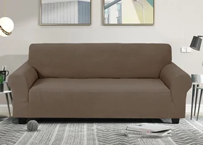 Elastický žakárový poťah na trojmiestnu pohovku BestBerg / svetlohnedá