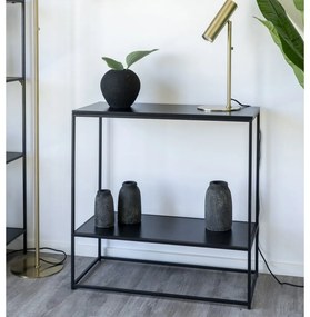 Čierny konzolový stolík s čiernou doskou 80x36 cm Vita – House Nordic