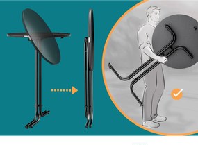 Cateringový skladací barový stôl Ofelie 70 cm sivý