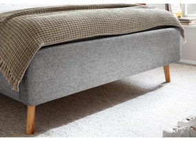Sivá čalúnená dvojlôžková posteľ s úložným priestorom s roštom 140x200 cm Lotte – Meise Möbel