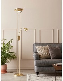 Stojacia lampa v zlatej farbe s kovovým tienidlom (výška 180 cm) Detroit – Markslöjd