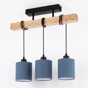 BRILAGI - Prisadený luster NUBILA 3xE27/60W/230V borovica/tmavomodrá