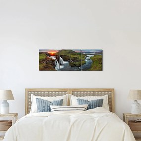 Obraz - Kirkjufell pri západe slnka (s hodinami) (90x30 cm)
