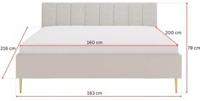 Manželská posteľ 160x200 cm Bellic B5 (kašmír) (s roštom). Akcia -7%. Vlastná spoľahlivá doprava až k Vám domov. 1123702
