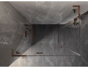 Mexen Lunar, L Duo výklopný sprchový kút 90 x 75 cm, 8mm číre sklo, profil ružové zlato, 834L-090L-075P-60-00