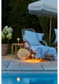 LED stolová lampa na diaľkové ovládanie v mosadznej farbe s kovovým tienidlom (výška 22 cm) Tim – Sirius