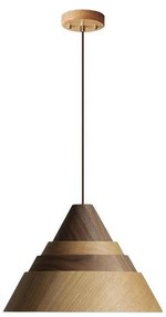 Drevený luster na lanku 1xE27/60W/230V pr. 33 cm masív/dub/orech/kaučukovník