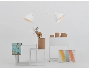 Biele závesné svietidlo s kovovým tienidlom 104x104 cm Coben - CustomForm