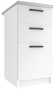 Kuchynská skrinka Belini spodná so zásuvkami 40 cm biely mat s pracovnou doskou  TOR SDSZ40/0/WT/WT/0/B1