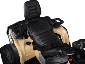 JOKOMISIADA Detská štvorkolka na akumulátor pre 2 osoby CAN-AM OUTLANDER 4x4 s LED panelom PA0326 béžová