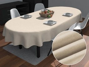 Biante Oválny obrus/imitácia brúsenej kože Alcantara ALC-007 Krémovo béžový 140x220 cm